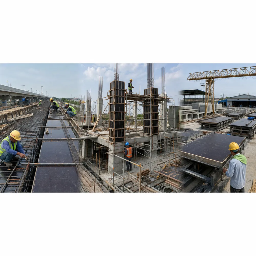 Film faced plywood in use across infrastructure, commercial, and precast construction segments