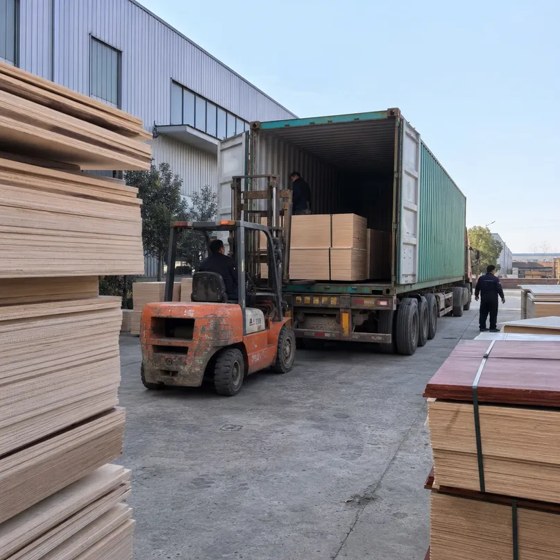 Factory-direct plywood container loading at Xuzhou facility — no trading company intermediary